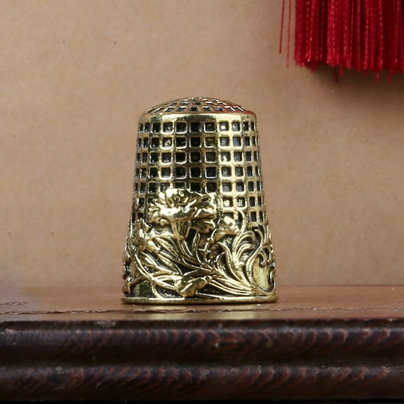 VANIDO Vintage Brass Thimble for Embroidery and DIY Sewing Projects