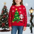 thumbnail image 2 of RMGVDSD Christmas Sweaters For Girls Boys Funny Holiday Pullover Knitwear Kids Sweater Winter Long Sleeve Crewneck Sweaters For Family Gatherings Vintage Casual 3-4 Years, 2 of 9