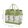 thumbnail image 2 of Floral Gardening Tools Bag for Women Gardening Tote with Pockets Outdoor Storage Organizer Gifts Gardening Gifts for Women, Men, Mom, Canvas Yard Work Carrier for Spring Planting Decor, Green, 2 of 5