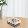thumbnail image 5 of Cesta de almacenamiento de escritorio Cesta de almacenamiento tejida Cesta de artículos diversos tejida moderna con forro de tela, 5 of 5