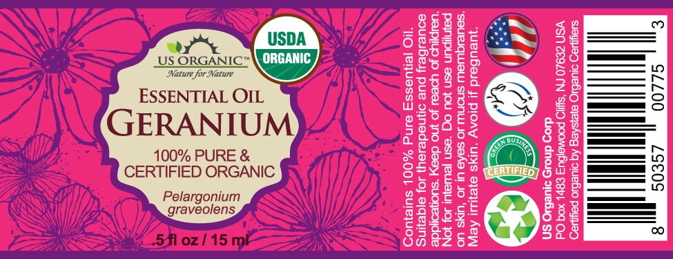 US Organic Geranium Essential Oil, 100% Pure Certified USDA Organic