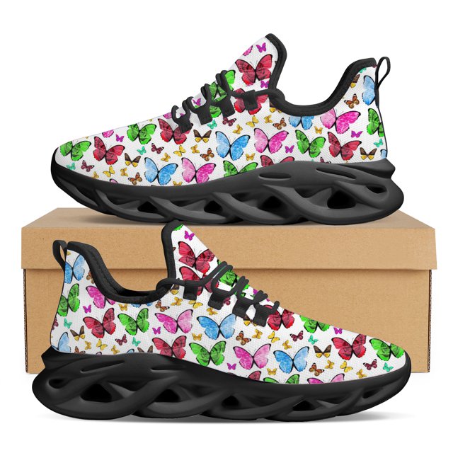 Zapatillas deportivas con estampado de mariposas, zapatillas para correr de marca Cushion, zapatillas para caminar súper populares, zapatos casuales.