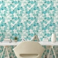 thumbnail image 2 of Ambesonne Summer Botanic Peel & Stick Wallpaper for Home, Butterflies Dance, 13"x36", Seafoam Aqua Coconut, 2 of 5