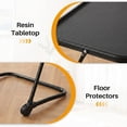 thumbnail image 2 of Homy Casa Folding TV Tray Table with Cup Holder and Wheels, Adjustable Sofa Bed Desk with 4 Heights & 3 Tilt Angles, 2 of 8