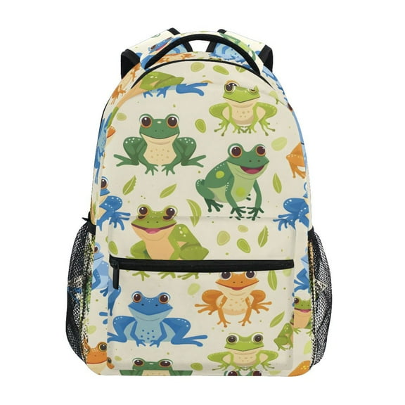 ALAZA Stylish Backpack Cartoon Frogs Elementary Bookbag Personalized Laptop School Bags Travel Daypack