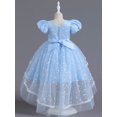 thumbnail image 4 of hirigin Girl Princess Dress, Children Baby Toddler Dot Decor Wedding Short Puff Sleeves Tutu Skirt Gown, 4 of 9