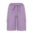 thumbnail image 7 of ABATAB Women's Cargo Shorts Lightweight Hiking Athletic Shorts Drawstring Loose Shorts for Camping Travel Golf with Pockets, 7 of 7