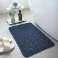 thumbnail image 4 of Evideco French Home Goods Memory Foam Bath Mat Navy Blue Pebble Design 32x20, 4 of 12
