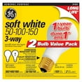 thumbnail image 1 of GE 50/100/150W Soft White Long Life 3-way, 2pk, 1 of 1