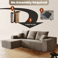 thumbnail image 3 of Wiilayok 107" Cloud Sectional Couch with L-Shape Chaise,Modern Modular Sofa with Deep Seat, Oversized Boneless Upholstered Couches for Living Room Bedroom,Brown(Plush Corduroy Fabric), 3 of 6