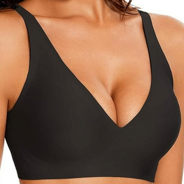 Sujetador sin costuras con aros y copa completa para mujer: diseño cómodo y con sujeción, escote bajo, tallas estadounidenses S-XXL, lavable a máquina para uso diario