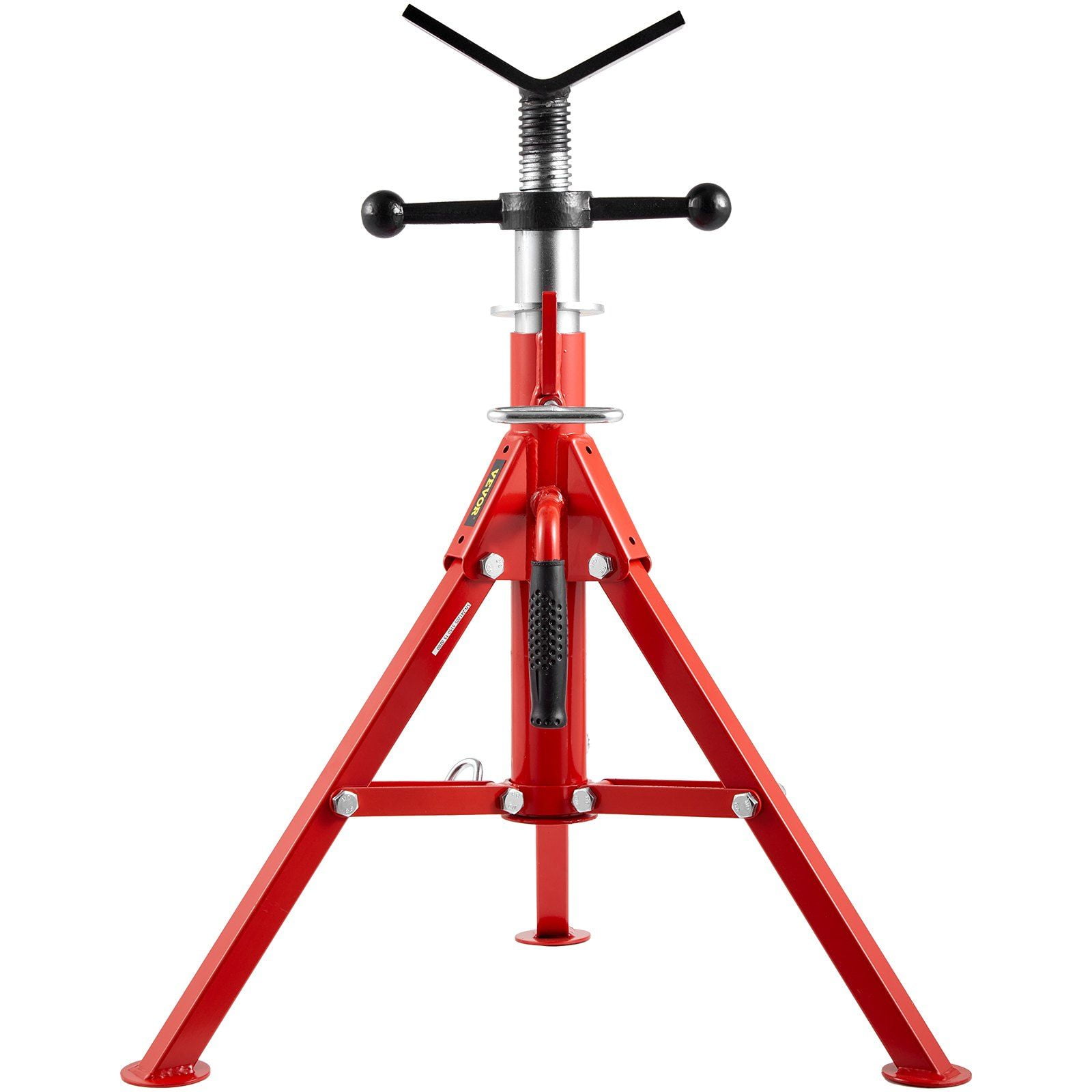 Adjustable Pipe Jack Stand 24"-42", 2500 lb Capacity, Folding & Portable, Carbon Steel - for 1/8"-12" Pipes