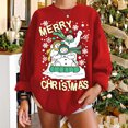 thumbnail image 2 of Navidad moda mujer casual manga larga impreso damas sudaderas tops Fridja ghj987+3977, 2 of 7
