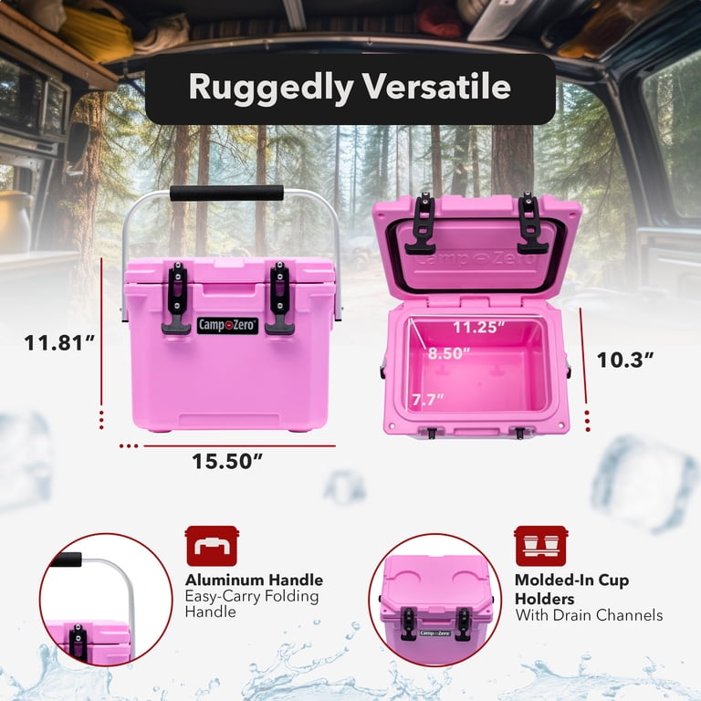 Camp-Zero 10L Premium Roto Molded Cooler with Aluminum Handle