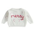 thumbnail image 1 of Candy Cane Embroidery Long Sleeve Sweaters for Baby Christmas, 1 of 9
