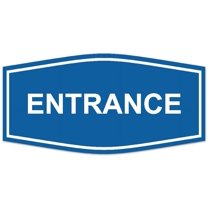 Signs ByLITA Fancy Entrance Sign - Laser-Engraved Lettering | Durable ABS Plastic | Vibrant Colors | Powerful Foam Tape (Blue) - Large