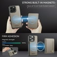 thumbnail image 2 of Wallet Case for iPhone 13 Pro Max,Compatible with MagSafe for Men Women,Detachable Magnetic Wallet Phone Case with Card Holder,Kickstand,PU Leather Shockproof Anti-fall Phone Case,Gray, 2 of 12