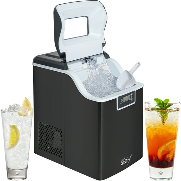 Deco Chef 44LB Countertop Ice Maker, 2.6LB Auto-Renew Basket 1.8LB per Hour, Black