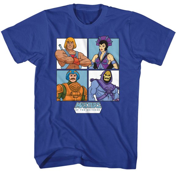 Masters of the Universe Four Character Squares Royal T-Shirt