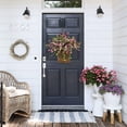 thumbnail image 3 of Cream Hydrangea Door Hanger Basket Wreath, Farmhouse Wreath with Wildflowers, Artificial Spring Summer Garland for Front Door, Seasonal Holiday Ornament (C), 3 of 7