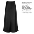 thumbnail image 7 of Joernso Women Elegant Faux Silk Satin Skirt High Waist Fishtail Skirt A-Line Solid Color Glossy Office Lady Skirt Workwear, 7 of 7