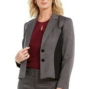 Kasper Womens Petites Striped Office Jacket Black 2P