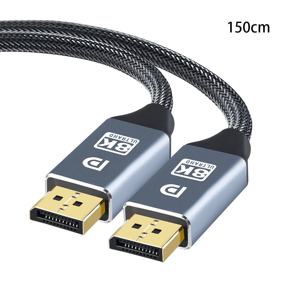 High Speed Braided DP to DP Cable Cord 32.4Gbps HDP DP 1.4 Cable HDCP 2.2 Laptop PC TV, Compatible with Gaming Monitor Cable 8K@60HZ 4K@144HZ 2K@165HZ DisplayPort Cable 6.6FT/2M 