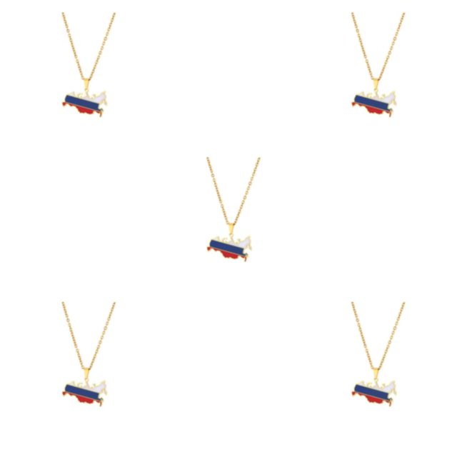 Collares con colgante Sonducket Artesanía Exquisita Bandera Mapa de Rusia