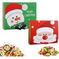 thumbnail image 1 of 10 Pieces Christmas Boxes, Christmas Paper Box, Christmas Candy Box, Christmas Gift Boxes with Ribbon, for Party Cookies Chocolates Gifts, 24 * 20 * 7cm, 2 Styles, 1 of 5