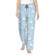 thumbnail image 1 of Fotbe Goose White Flowers Pantalones de Pijama para Mujer, Pantalones de Dormir, Pantalones Pj con Cordón y Bolsillos-Large, 1 of 6