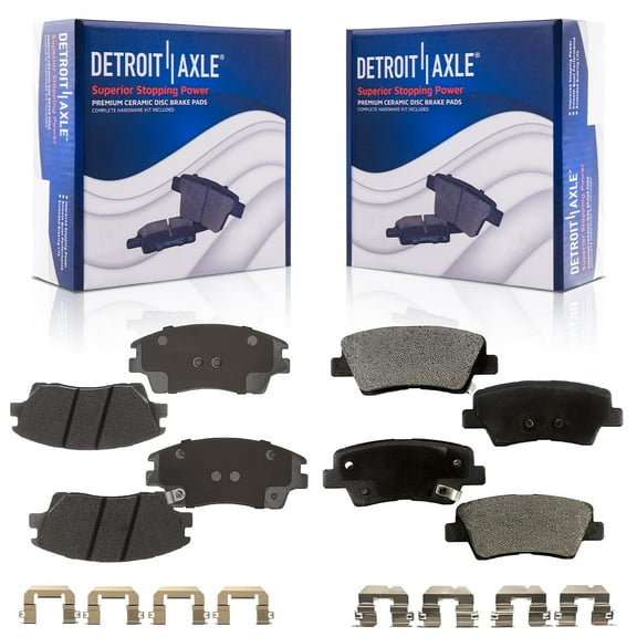 Detroit Axle - Front and Rear Ceramic Brake Pads for 2016-2021 Hyundai Tucson 2017-2021 Kia Sportage