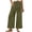 Army Green, variant on Women's Cotton Linen Harem Pants High Waisted Criss-cross Waistband Trousers Relaxed Fit Cropped Wide Leg Lounge Pants with Pockets