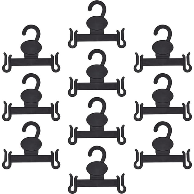 10 perchas de plástico para sandalias, chanclas negras, pantuflas, zapatos pequeños, ropa y bufandas.