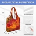 thumbnail image 2 of Xecao's Autumn Leaf Canvas Tote Bag is a versatile choice for women, serving as a stylish beach bag, shopping bag,and reusable grocery bag., 2 of 5
