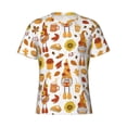 thumbnail image 4 of Vsdgher Gnomes Autumn Harvest Print Men's Dry Fit Mesh Athletic Shirts Moisture Wicking Tennis T-Shirt Tops, 4 of 9
