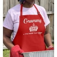 thumbnail image 3 of ThisWear Mother's Day Gift Grammy a Title Higher Than Queen Two Pocket Apron Red WAPN-0216, 3 of 4