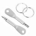 thumbnail image 2 of Multifunctional Mini Pocket Tool, Outdoor Emergency Portable with Key Ring, 2 Key Pocket Screwdriver (Silver)., 2 of 5