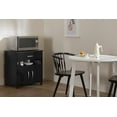 thumbnail image 3 of South Shore Axess Microwave Cart on Wheels, in Pure Black, 3 of 16