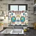 thumbnail image 4 of Yayeee Kitchen Curtains Tier Pair Light Filtering 27"x36" Rod Pocket Short Cafe Window Panel, Beige School, 4 of 7