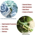 thumbnail image 3 of Artificial Flower Bouquet 2pcs 12 Inch Wedding Bouquet for Bridal Bridesmaid Home Décor DIY Floral Arrangement(Light Blue), 3 of 5