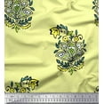thumbnail image 1 of Soimoi Poly Georgette Fabric Leaves & Floral Block Print Fabric by The Yard 42 Inch Wide, 1 of 3