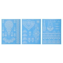 Unique Bargains 3 Pcs Luminous Fake Tattoos Mixed Styles Temporary Tatto for Adult Fluorescent Blue