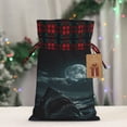 thumbnail image 5 of Wukai Moonlit Night Sky Shark Print Christmas Burlap Bags,Drawstring Christmas Burlap Goody Gift Candy Bags Xmas Burlap Treat Bags for Candy Wrapper Xmas Party Favors-Black, 5 of 8