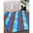thumbnail image 3 of Ahgly Company Machine Washable Indoor Rectangle Transitional Midday Blue Area Rugs, 4' x 6', 3 of 7