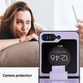 thumbnail image 6 of Decase for Samsung Z Flip 5 5G Phone Case with Adjustable Wrist Strap,Thin Slim Lightweight Shockproof Hard Shell PU Leather Rugged Protective Samsung Galaxy Z Flip 5 Case for Women Girls,Purple, 6 of 8