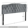 Castle Place Upholstered Tufted Headboard, Light Grey Velvet, Twin