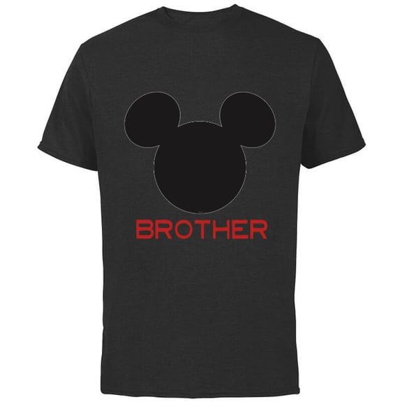 Disney Mickey Mouse Brother Family - Short Sleeve Cotton T-Shirt for Adults - Customized-Black