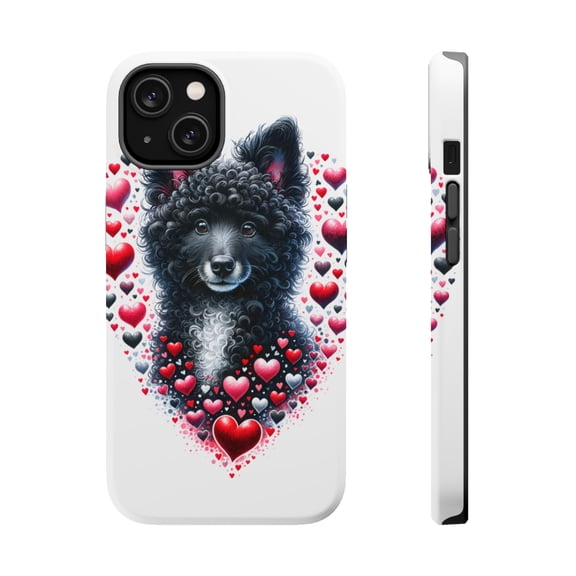 DistinctInk Tough Case for Apple iPhone 13 (6.1" Screen), Compatible with MagSafe Charging - Valentine's Day Mudi