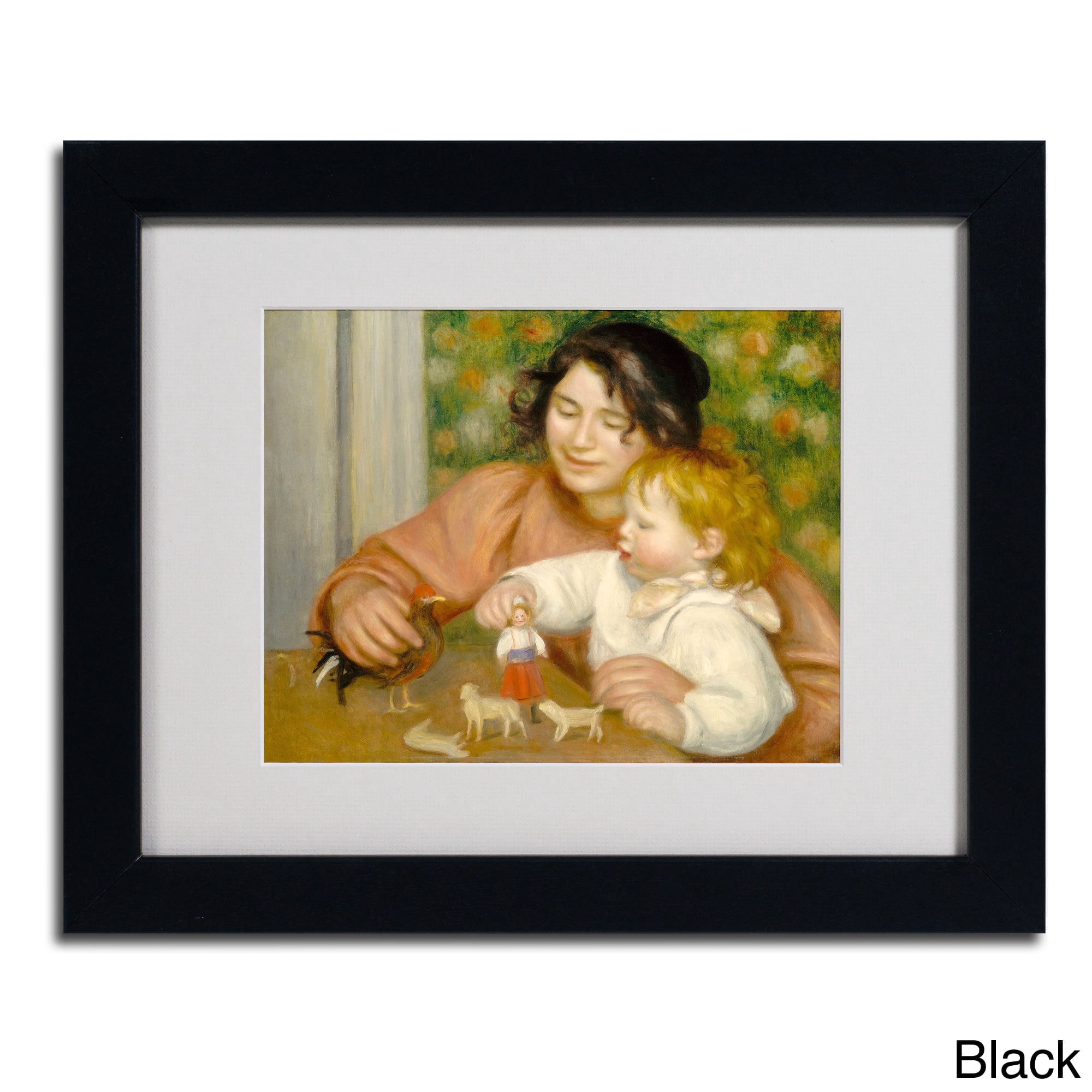 Trademark Fine Art "Child With Toys 1895-96" Canvas Art by Pierre Renoir, Wood Frame