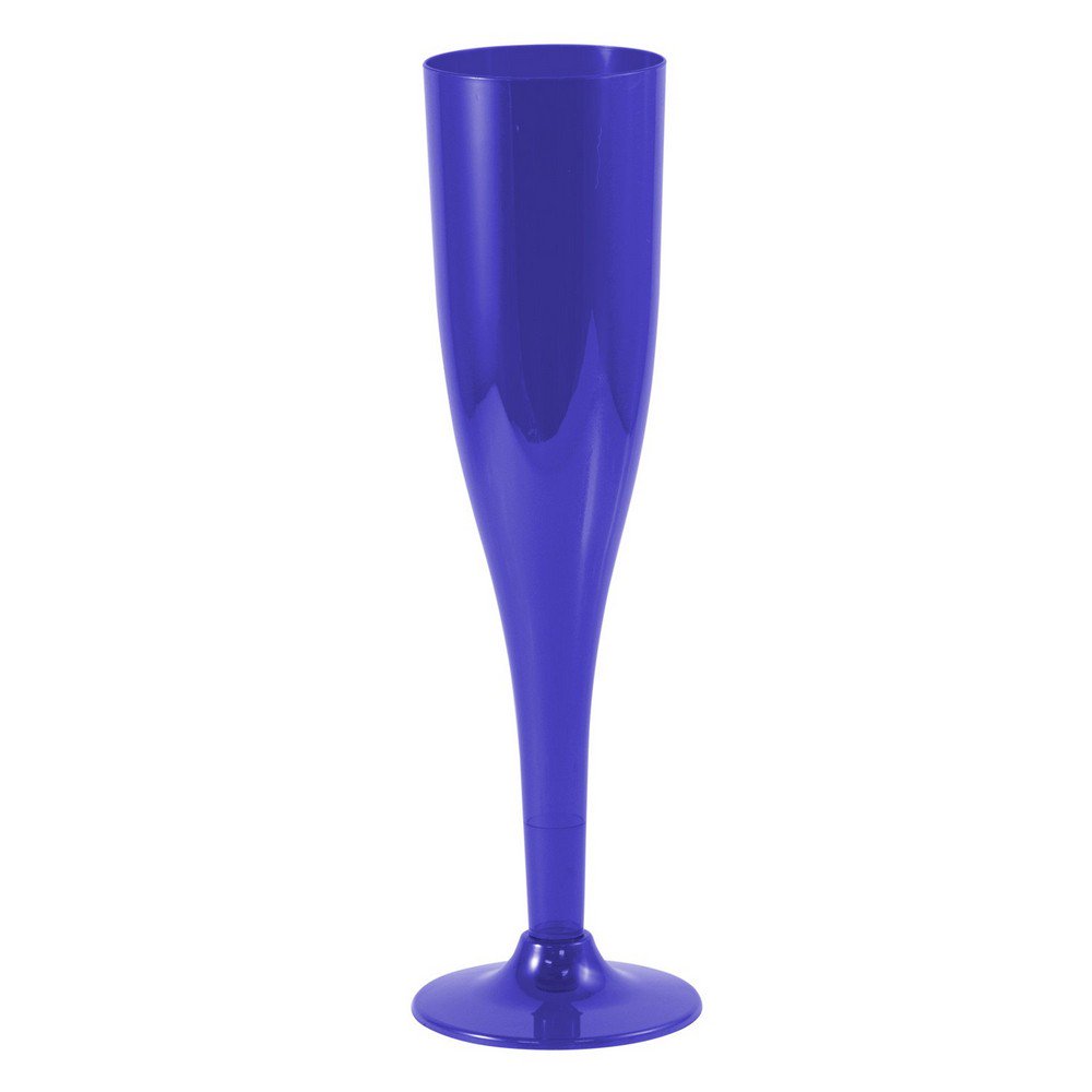 JAM PAPER Plastic Champagne Flutes 5 1/2 oz Royal Blue 20 Glasses